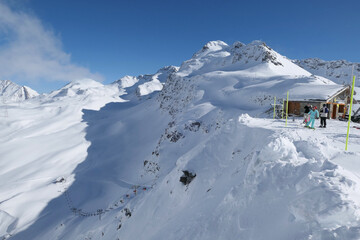 La Rosiere ski resort in France. Winter alpine ski. French alps.