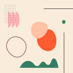 Abstract composition | Clean/modern pattern with 1960's flair | 60's inspiration | Vintage/Retro minimal pattern vector