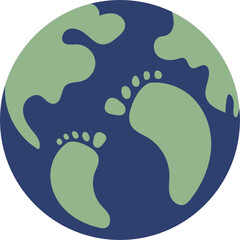 Globe symbol | Travel logo | Footsteps | Earth