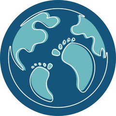 Globe symbol | Travel logo | Footsteps | Earth