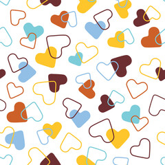 Fototapeta na wymiar Hearts | Seamless pattern | Transparent background | Valentine's Day Pattern