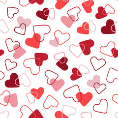 Hearts | Seamless pattern | Transparent background | Valentine's Day Pattern