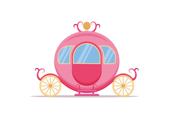 Princess Carriage Vector Clipart On White Background
