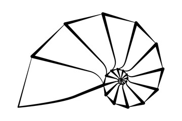 Nautilus shell symbol. Sea shell logo