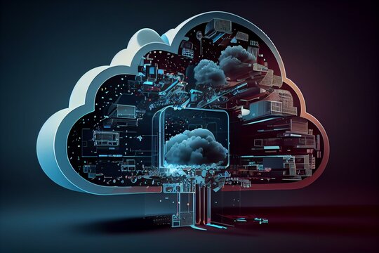 Cloud computing technology concept background, AI Generated
 