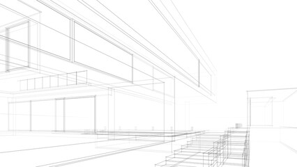 Architectural sketch of a house