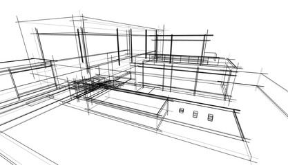 Architectural sketch of a house