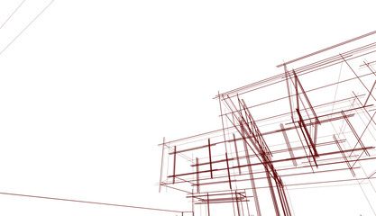 Architectural sketch of a house