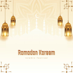 Islamic social media Ramadan Kareem illustration design.