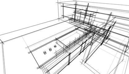 Architectural sketch of a house