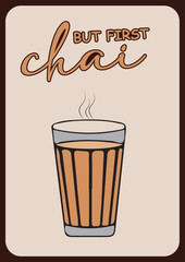 Tea poster. But first tea. cafe and restaurant poster. Inscription for prints and posters, menu design, invitation and greeting cards. Calligraphic and typographic collection
