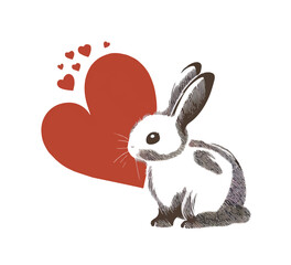 rabbit and heart