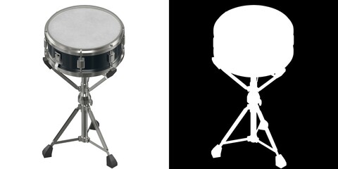 3D rendering illustration of a snare drum