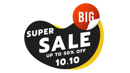Super sale 50% off isolated on white background ,  Flat Modern design , Illustration Vector  EPS 10 