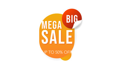 Mega big sale isolated on white background ,  Flat Modern design , Illustration Vector  EPS 10 