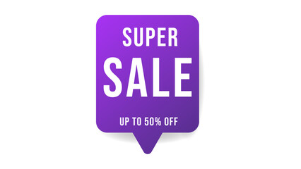 Super sale 50% off isolated on white background ,  Flat Modern design , Illustration Vector  EPS 10 