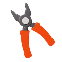 Red metal plier 3D Icon