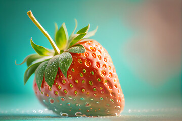 Reife Erdbeere isoliert auf hellen Hintergrund - Generative Ai 