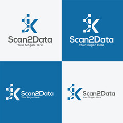Obraz premium Initial letter K with technology logo for technology Internet and data related business.