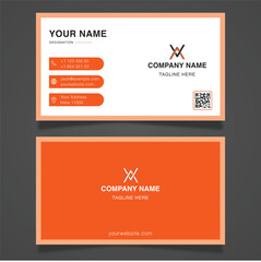 Orange creative business card, professional corporate card design, business card 