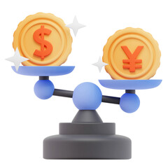 Dollar coins comparison 3D Icon