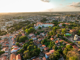 aerial photo with drone of the city of Olinda and Recife in Pernambuco Brazil