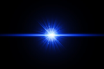 Obraz premium Blue light glowing lens flare