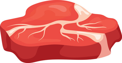 Raw meat piece cartoon icon. Pork sirloin
