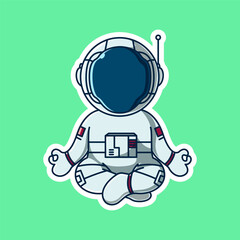 cute astronaut meditation