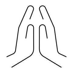 prayer icon on white background, vector illustration.