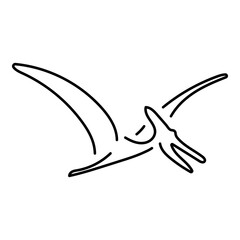 pterodactyl icon on white background, vector illustration.
