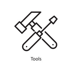 Obraz premium Tools Vector Outline Icon Design illustration. Engineering Symbol on White background EPS 10 File