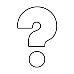 question mark icon on white background, vector illustration.
