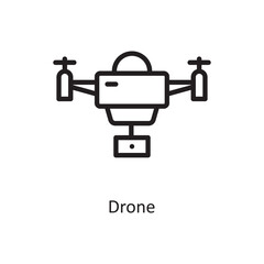 Drone Vector Outline Icon Design illustration. Engineering Symbol on White background EPS 10 File