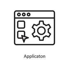 Applicaton Vector Outline Icon Design illustration. Engineering Symbol on White background EPS 10 File