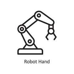 Robot Hand Vector Outline Icon Design illustration. Engineering Symbol on White background EPS 10 File