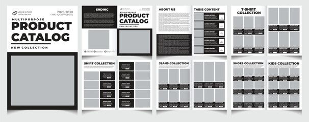 Multipurpose company product catalogue design template, clean and modern furniture catalog brochure design.
