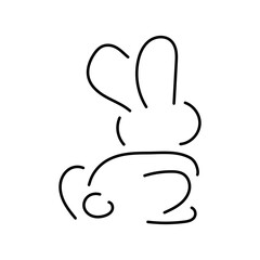 rabbit icon on white background, vector illustration.