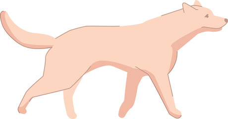 Dog walking. Cute pet. Domestic animal character