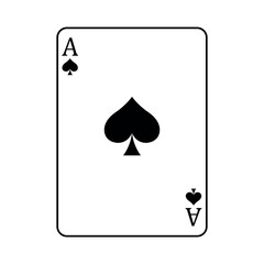 Ace of Spades playing card, vector illustration isolated on white