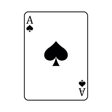 Ace of Spades playing card, vector illustration isolated on white