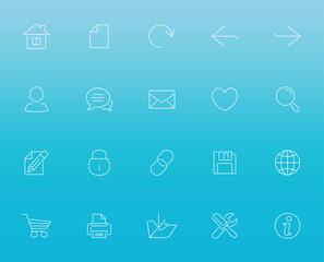 Web line icon set. Web interface icons. Vector