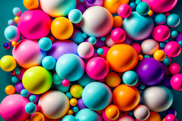Fototapeta na wymiar Abstract multi-colored spheres. Modern background design. Bubble trendy template. Generative AI.