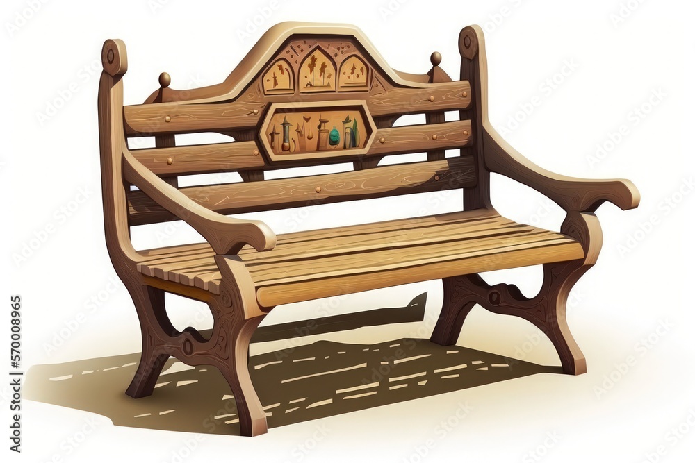 Canvas Prints arabic vintage emirati old traditional wooden bench. generative ai