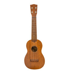 Naklejka premium Toy ukulele guitar isolated with cut out background.