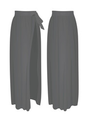 Grey women long sarongs. vector