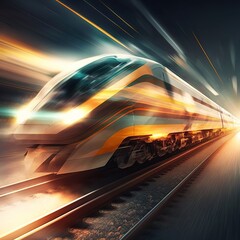 Fototapeta premium Abstract speed technology concept, generative ai