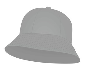 Grey fisherman hat. vector illustration