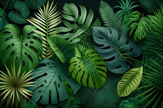 Abstract tropical green natural background for your design projects.
