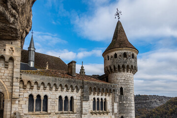 Fototapeta na wymiar Rocamadour is old medieval town, Perigord Noir in Dordogne, France.
